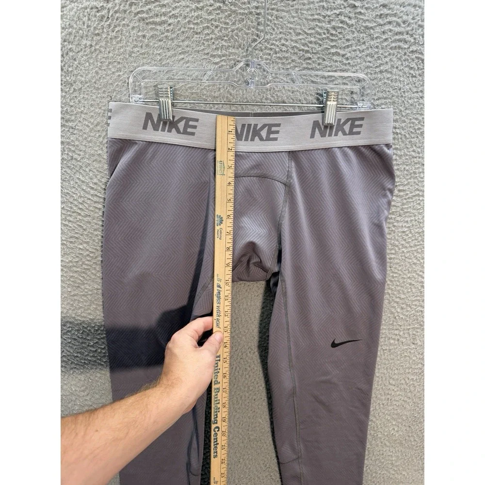 Nike Pants‎ Mens 2XL XXL Gray Chevron Dri Fit Training Tights Running Gym Sports